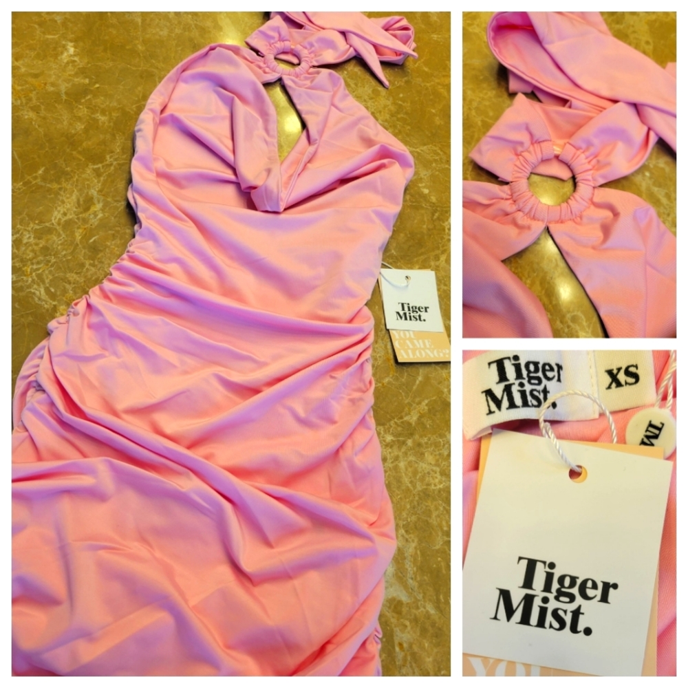 Tiger Mist Ilina Babydoll Pink Halter Dress, XS - Picture 15 of 16
